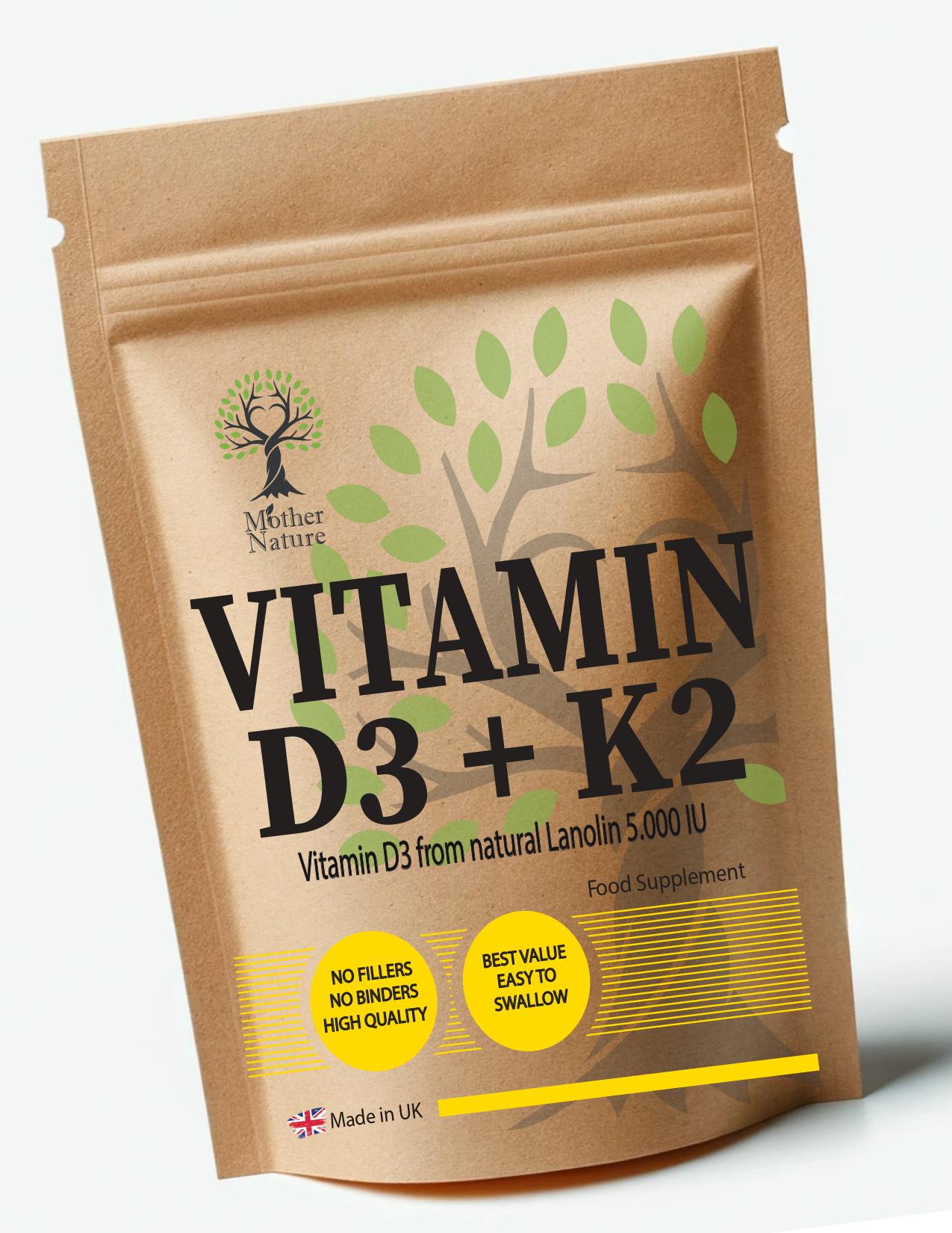 Vitamin D3 5000 Ie Und K2 Mk7 200 Mcg Hochwirksames, Sauberes, Natürliches D3-K2-Pulver, Umweltfreundlich, Beste Nahrungsergänzungsmittel von Etsy - UKmotherNature