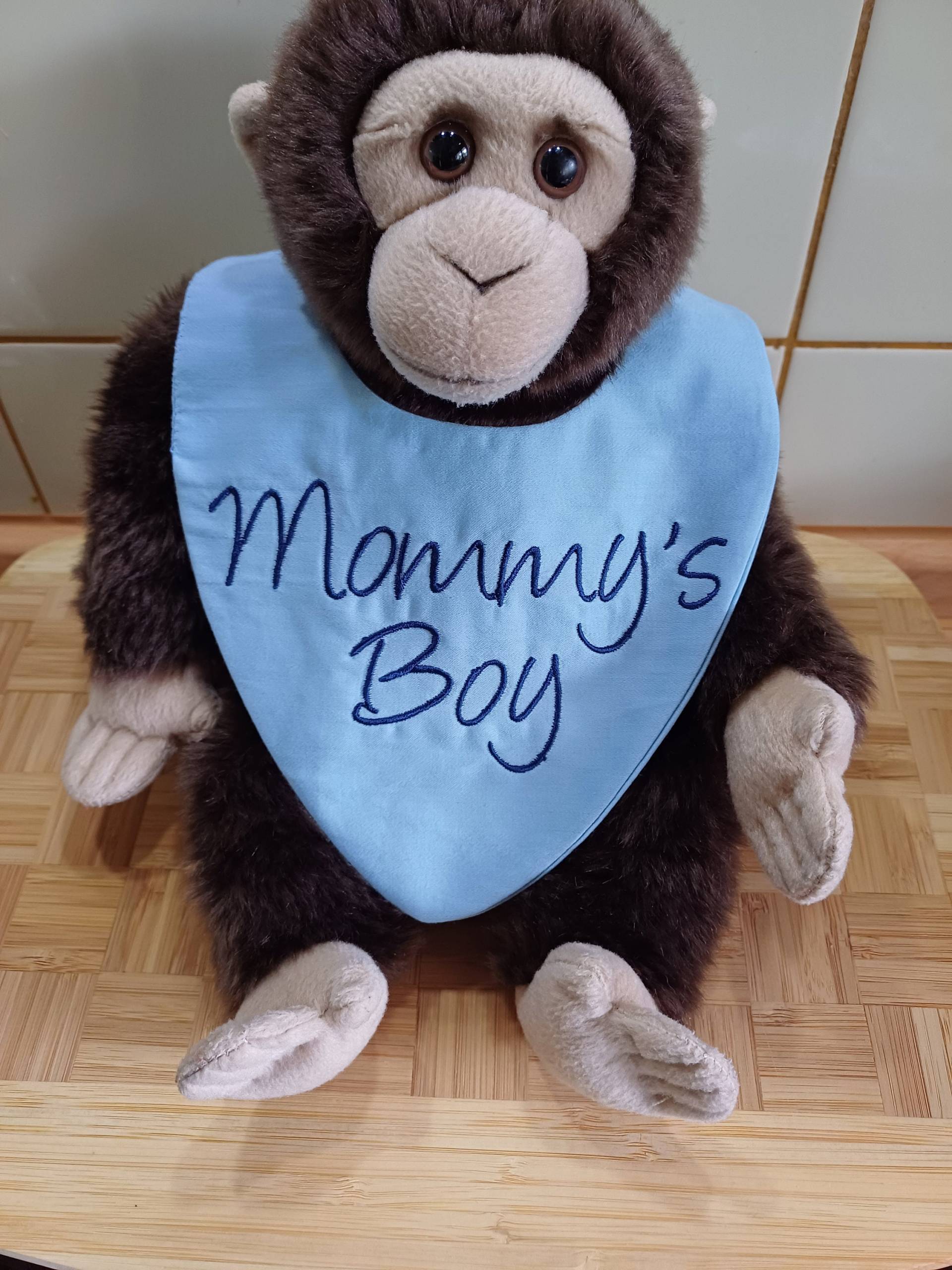 Besticktes Sabberlätzchen/Halstuch Für Babys "Mommys Boy" - Blau Upcycling Unikat Handarbeit #14 von Etsy - UpcyclingbyPaMue
