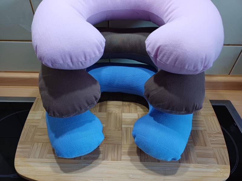 Nackenkissen - Grün/Rosa/Blau Unikat Upcycling #654 von Etsy - UpcyclingbyPaMue