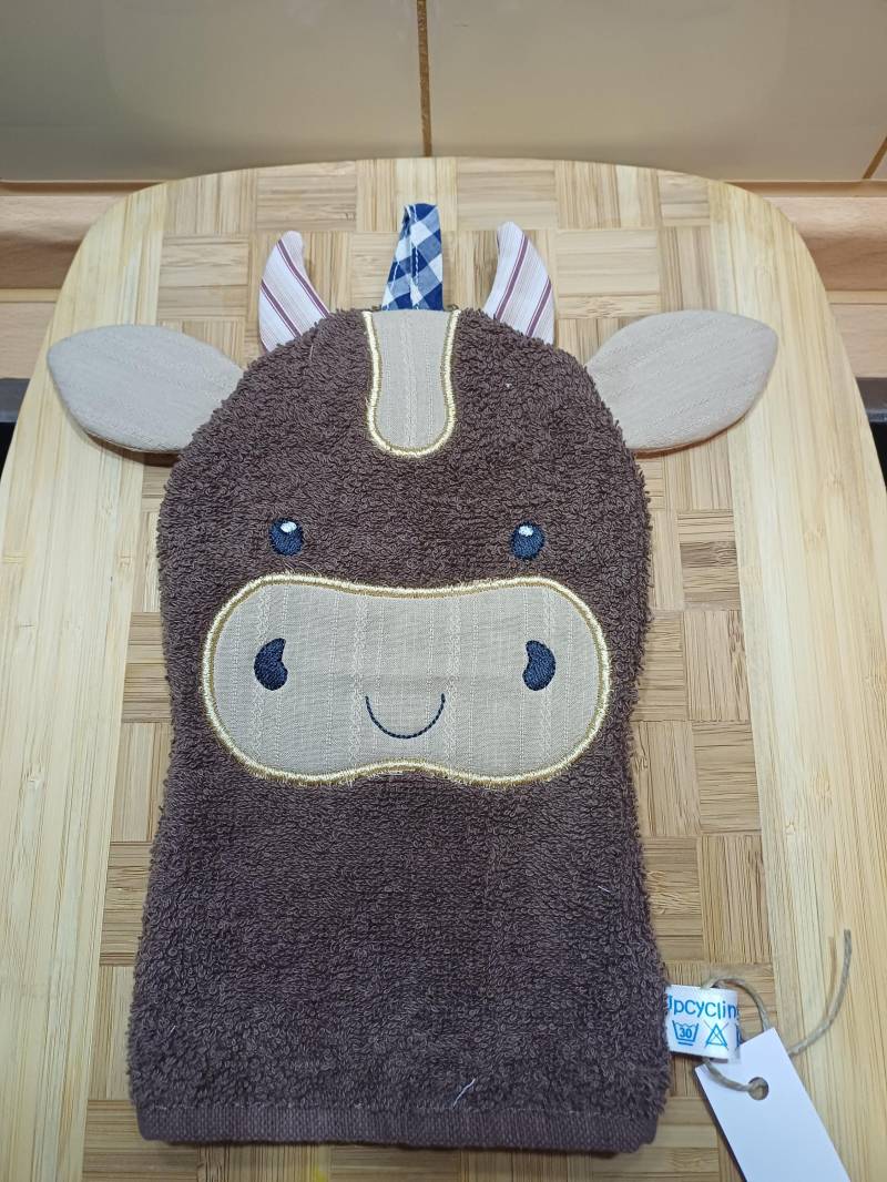 Tier-Waschlappen Kuh Braun - Upcycling Unikat Handarbeit #513 Tier-Waschlappen Kuh Braun - Upcycling Unikat Handarbeit #513 von Etsy - UpcyclingbyPaMue