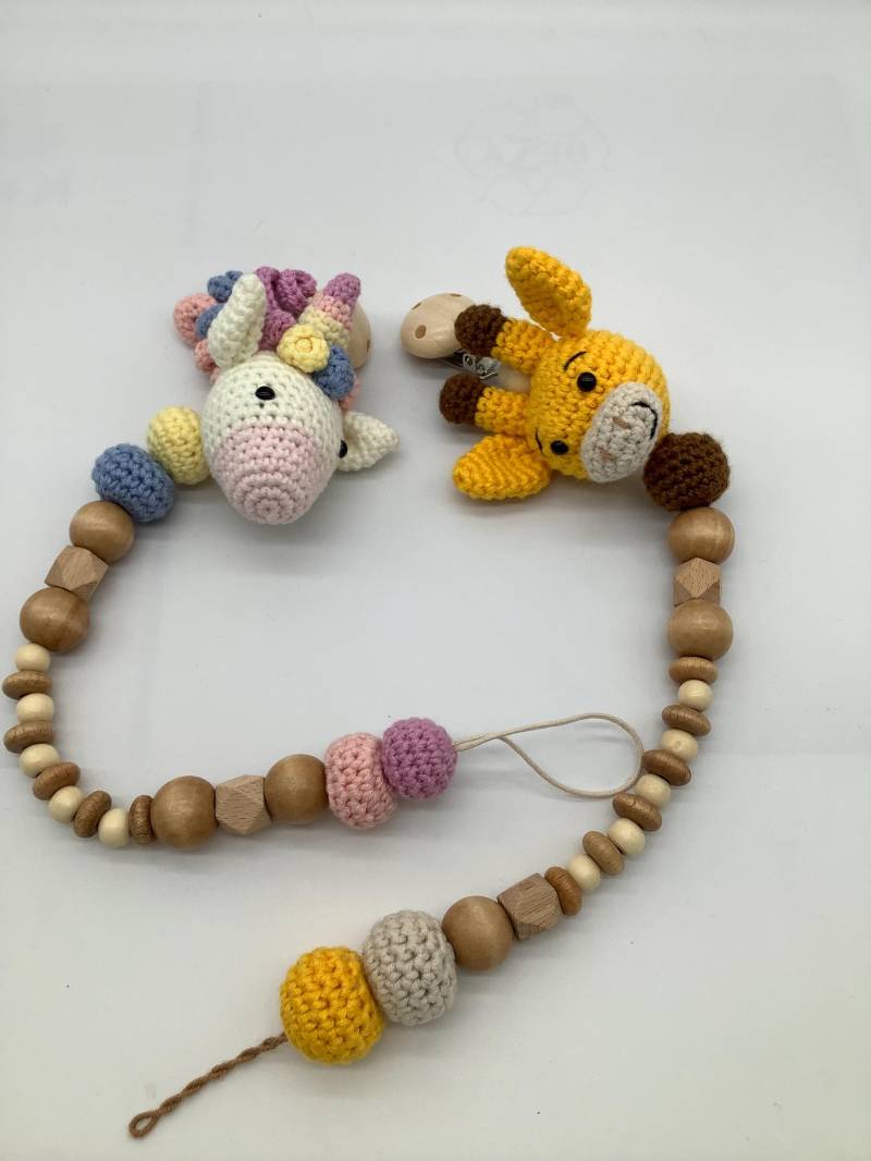 2Er Set Handgemachte Schnullerhalter - Häkel Tiermotiv Holzperlen Baby Geschenk 2Er Set Handgemachte Schnullerhalter - Häkel Tiermotiv Holzperlen Baby Geschenk von Etsy - VELOSSAHandmade