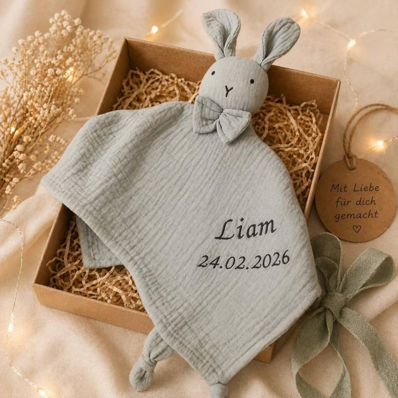 Schmusetuch Personalisiert Mit Namen Aus Musselin Spucktuch Baby Schnuffeltuch Geschenk Zur Geburt, Taufe Oder Babyparty Babytuch von Etsy - ValemiStudio