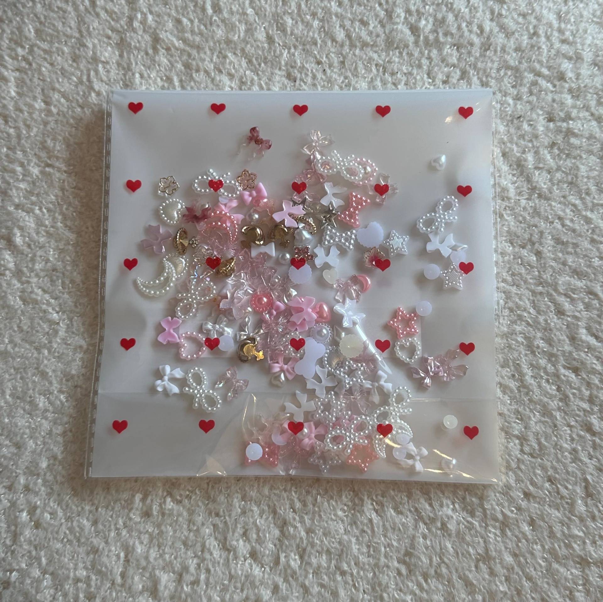 Nail Charms/Nagel Steinchen Rosa Weiss Gold Silber von Etsy - VanillanailzDE