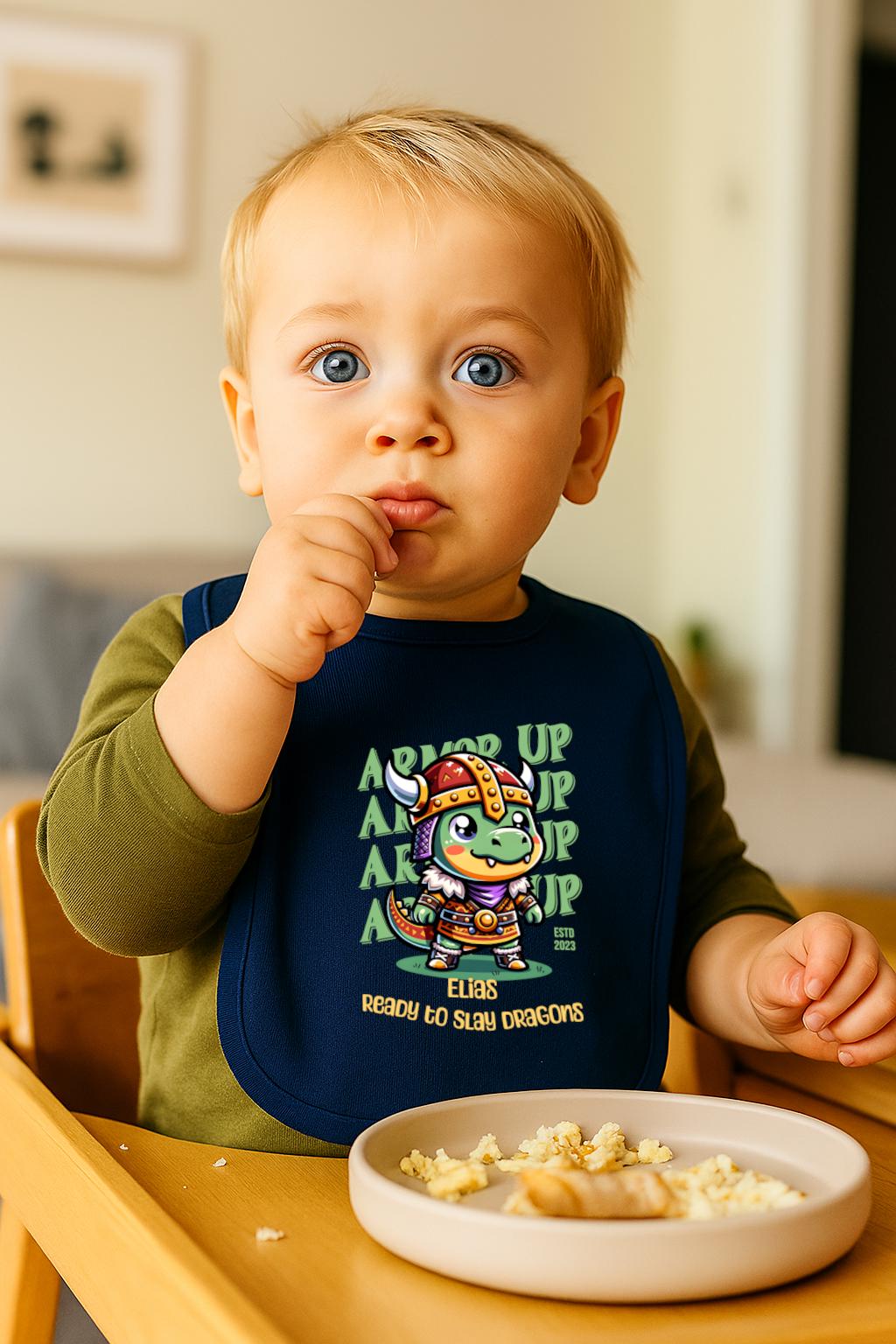 Personalisiertes Baby Lätzchen Bio Baumwolle - "Drachenjäger" Geschenk Mit Name Zur Geburt von Etsy - Vaterstueck