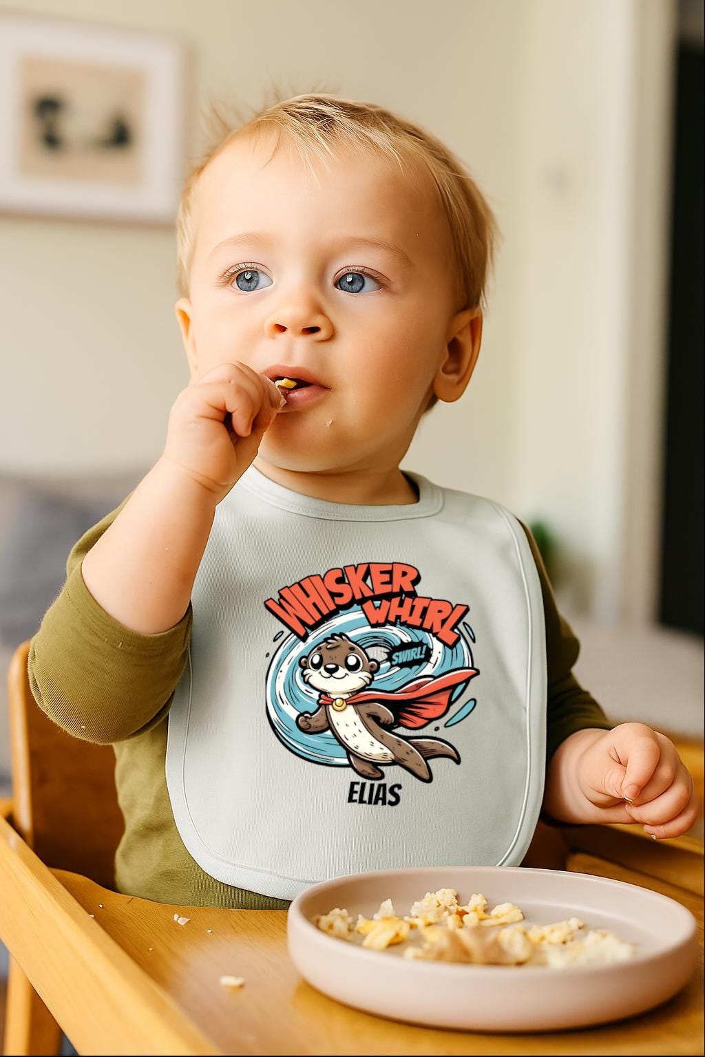 Personalisiertes Baby Lätzchen Bio Baumwolle - "Whisker Whirl" Geschenk Mit Name Zur Geburt von Etsy - Vaterstueck