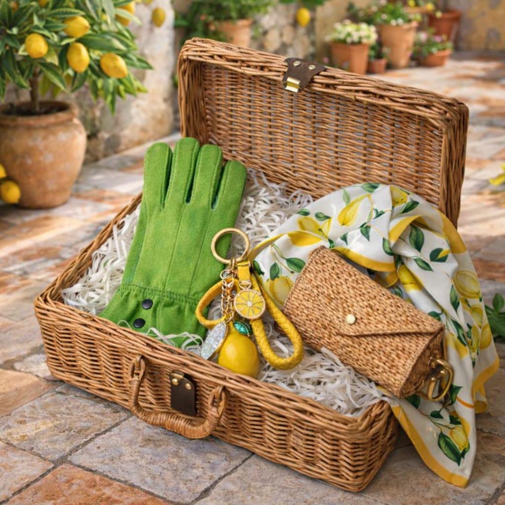 Luxus-Spa-Geschenkbox Für Sie, Zitronenschal Und Handschuhe, Mediterranes Selbstpflegegeschenk von Etsy - VeeArtAura