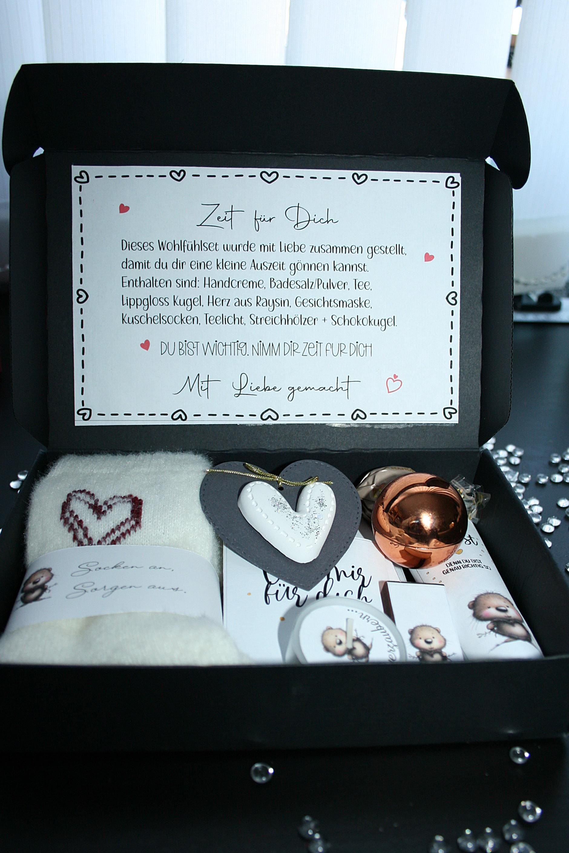 Wohlfühlset, Kleine Auszeit, Geschenkbox, Selfcare Wellness Box, Personalisierbar, Geschenk, Freundin, Geburtstag, Überraschung, Spa, Tee von Etsy - VerpackungsART