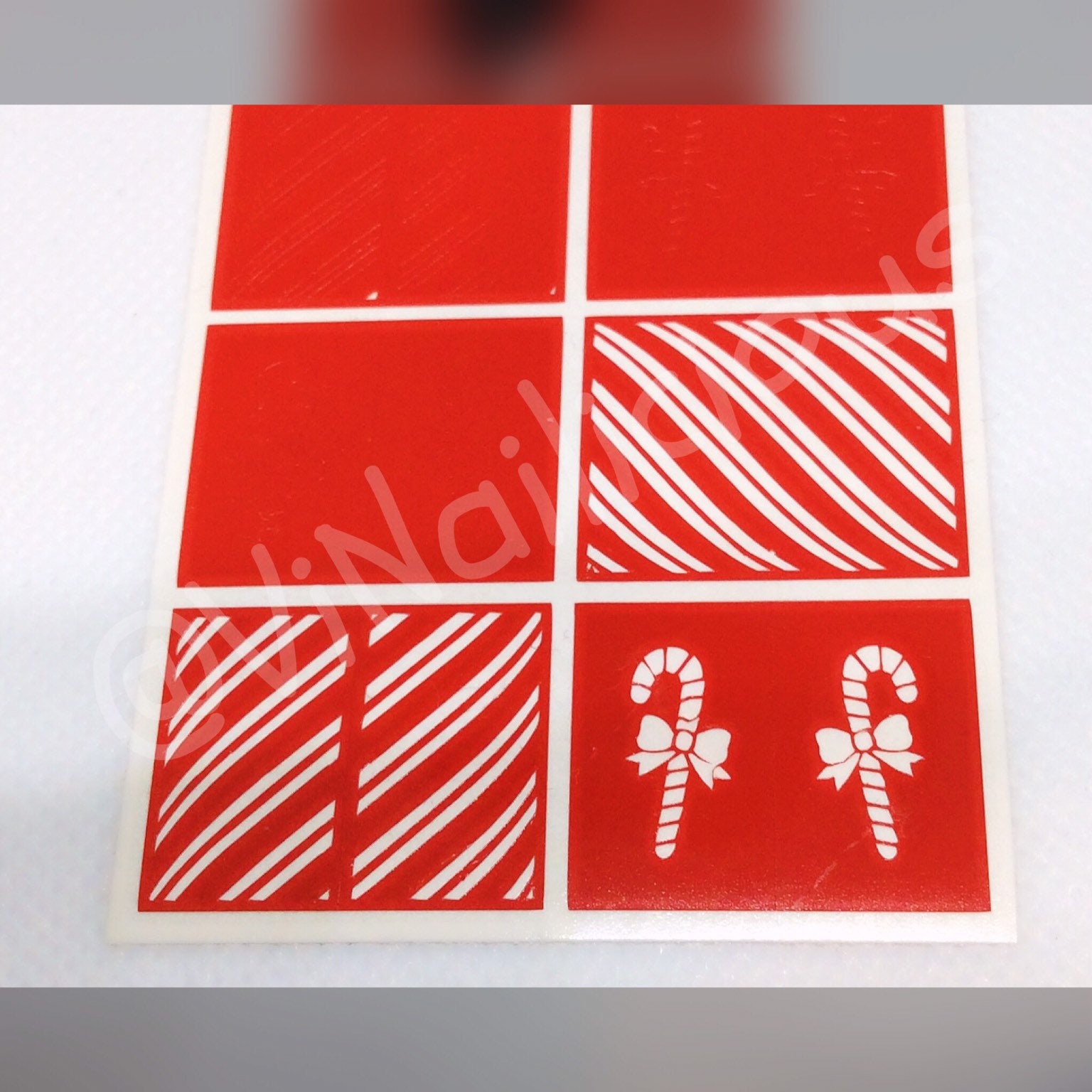 Candy Cane Nagel Schablonen Candy Cane Nagel Schablonen von Etsy - ViNailicious