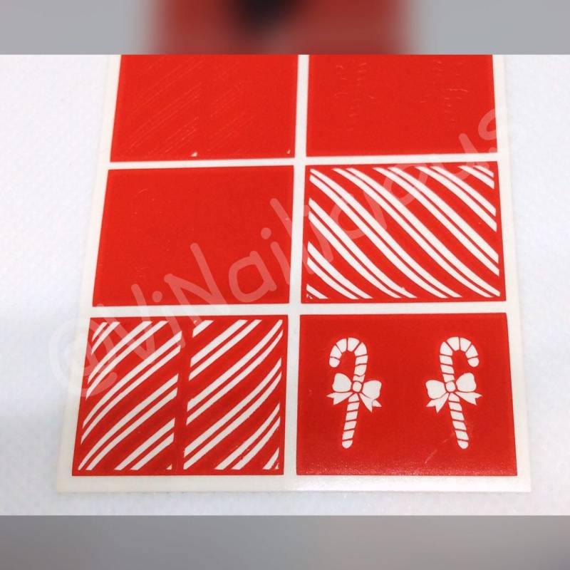 Candy Cane Nagel Schablonen von Etsy - ViNailicious