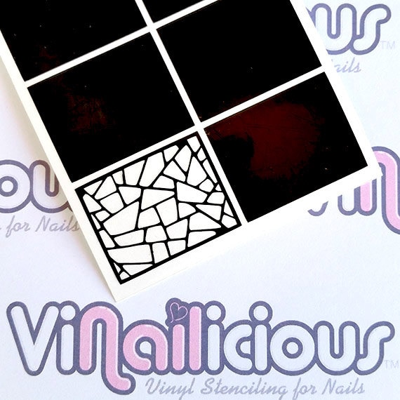 Glasscherben Nagel Schablonen von Etsy - ViNailicious