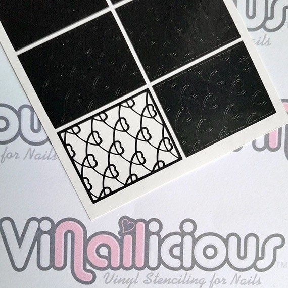 Herz String Nagel Schablonen von Etsy - ViNailicious