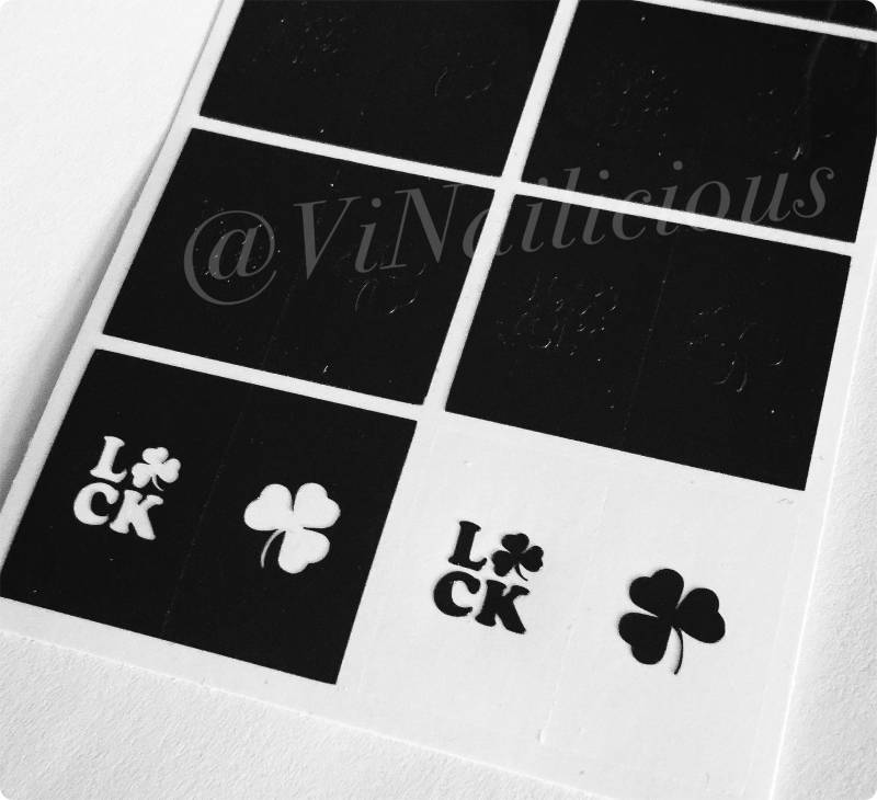 Kleeblatt Nagel Schablonen 24-Teilige Vinylfolie von Etsy - ViNailicious