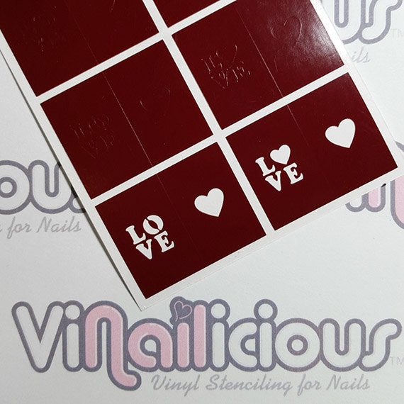 Love & Hearts Nagel Schablonen Love & Hearts Nagel Schablonen von Etsy - ViNailicious