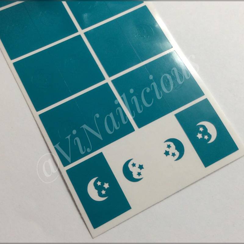Mond & Sterne Nagel Schablonen von Etsy - ViNailicious