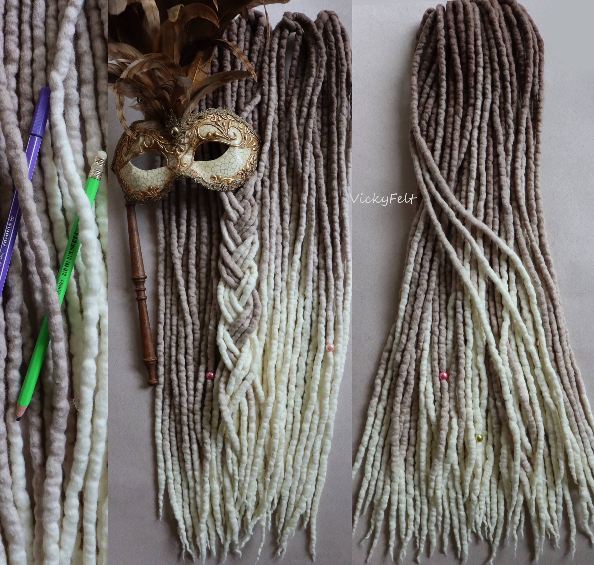 Ashy Braune Wolle Für Dreads Erweiterungen Dreadlocks Full Set 15 Bis 60 Stück Ombre 14 32 Zoll De Aschblond von Etsy - VickyFelt