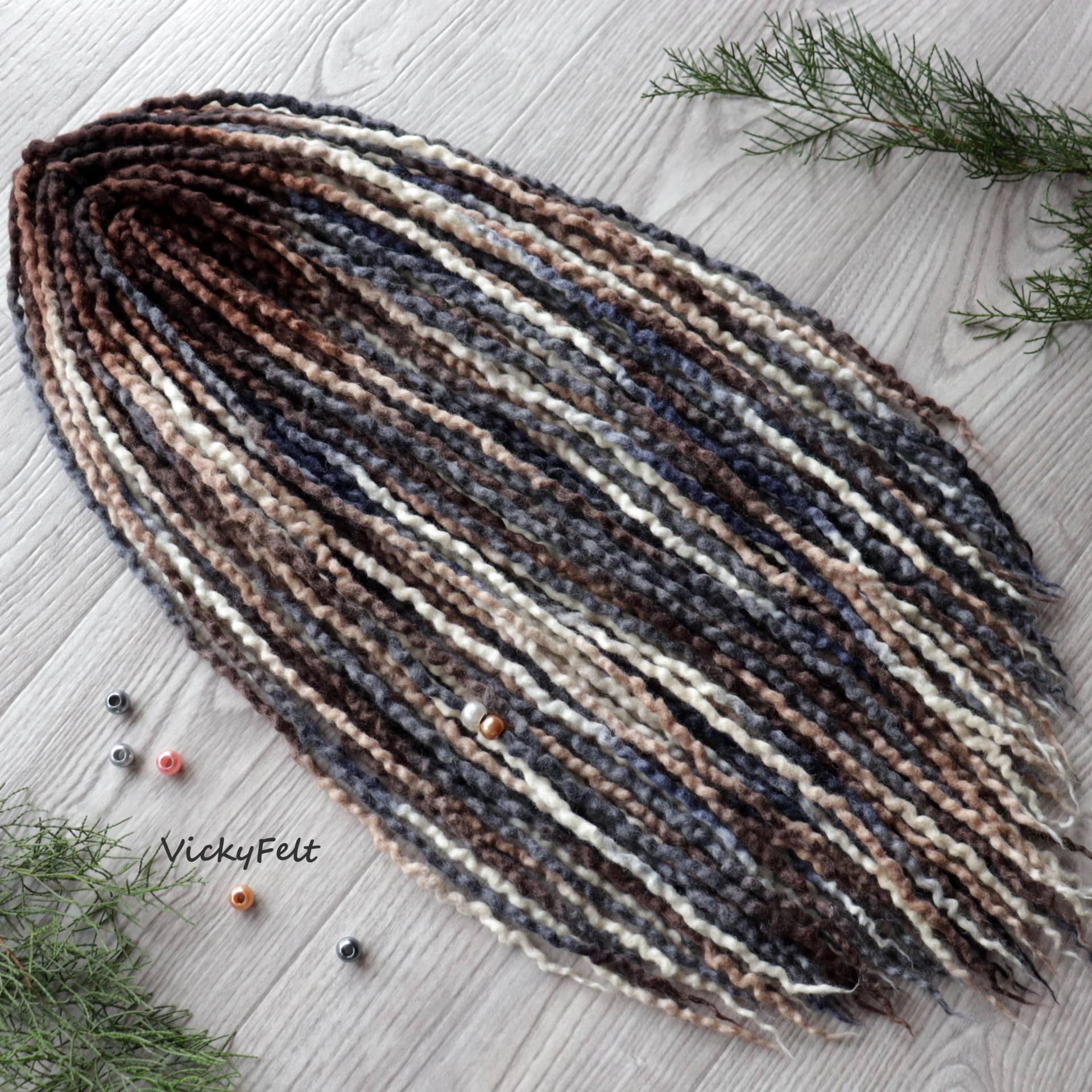 Dünne Wolle De Für Dreads Von 10 Bis Zu Kompletten Dreadlocks Doppelseitige | Schwarze Wurzeln Möglich Graubraun Gewellt von Etsy - VickyFelt