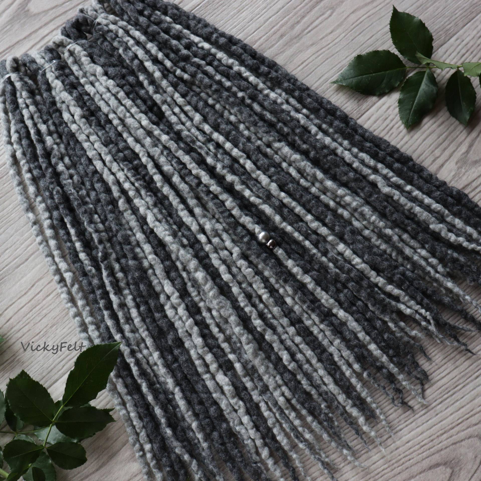 Wolle Dreads Erweiterungen 15 De Bis Vollständige Set Grau Graue Dreadlocks Doppelende, 14 73 cm Wolle Dreads Erweiterungen 15 De Bis Vollständige Set Grau Graue Dreadlocks Doppelende, 14 73 cm von Etsy - VickyFelt