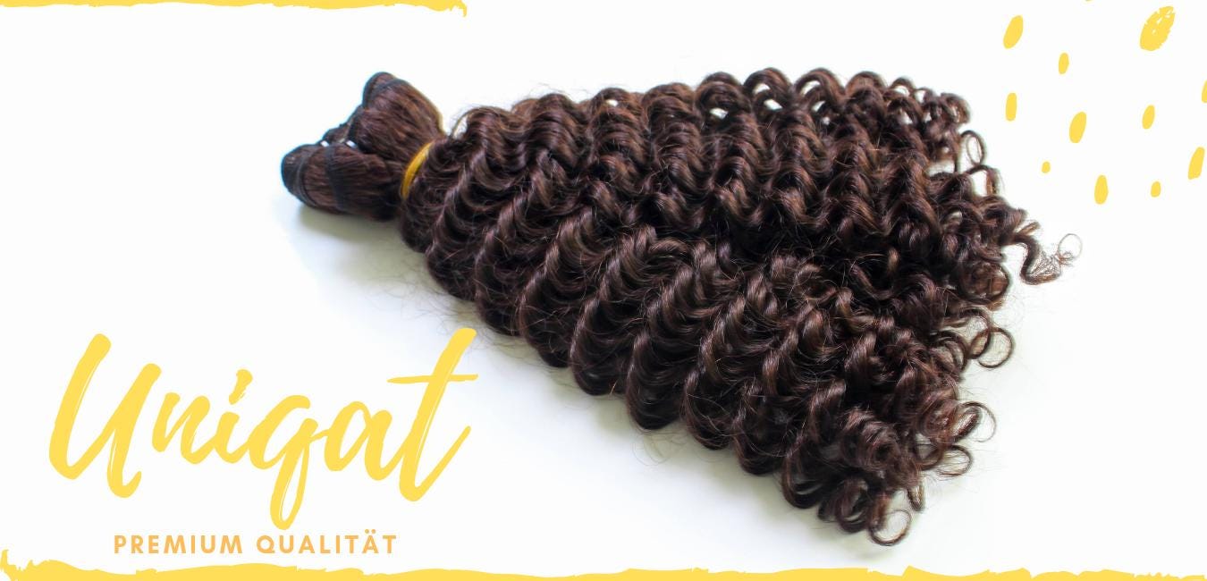 Haar-Tressen Aus Echthaar - 100 G, 50 cm Gelockt Natürliche Farbe Dunkelbraun von Etsy - VictorioJewelryStore