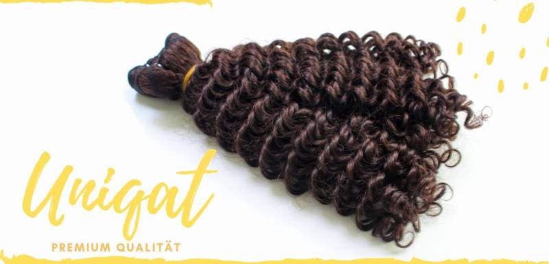 Haar-Tressen Aus Echthaar - 100 G, 50 cm Gelockt Natürliche Farbe Dunkelbraun von Etsy - VictorioJewelryStore