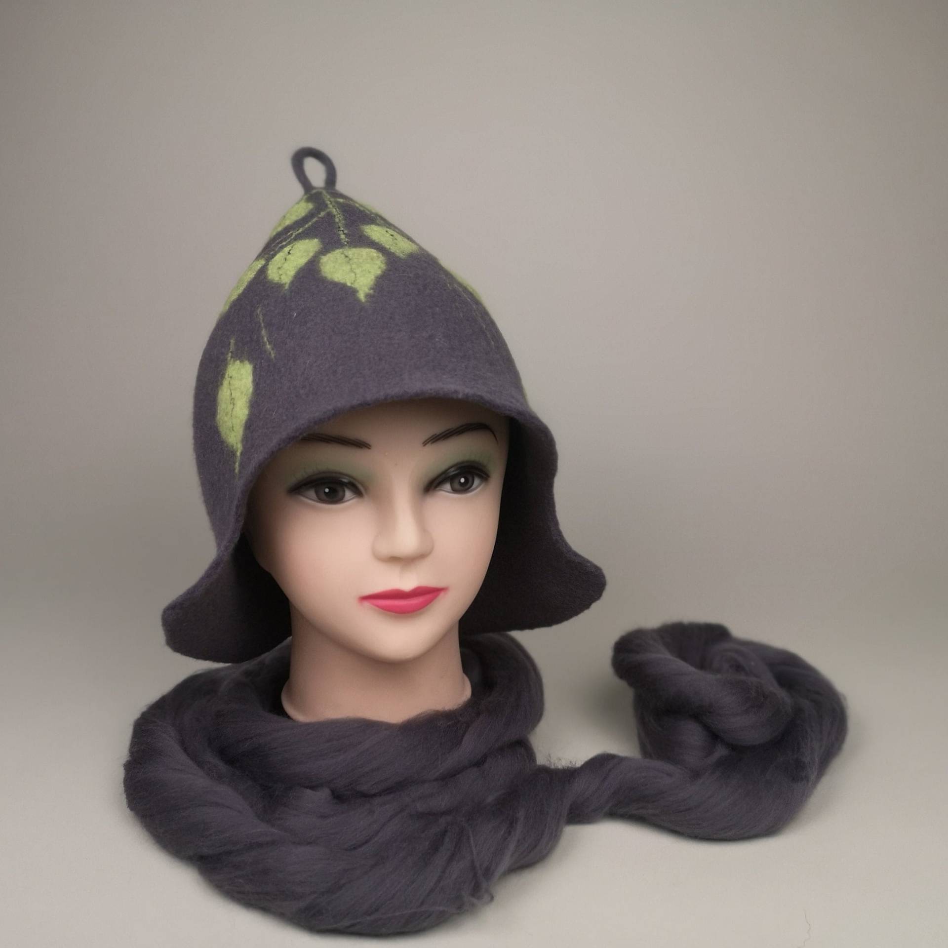 Saunahut Aus Merinowolle Handgestrickte Filzmütze Im Blattdesign von Etsy - VilmaFelting