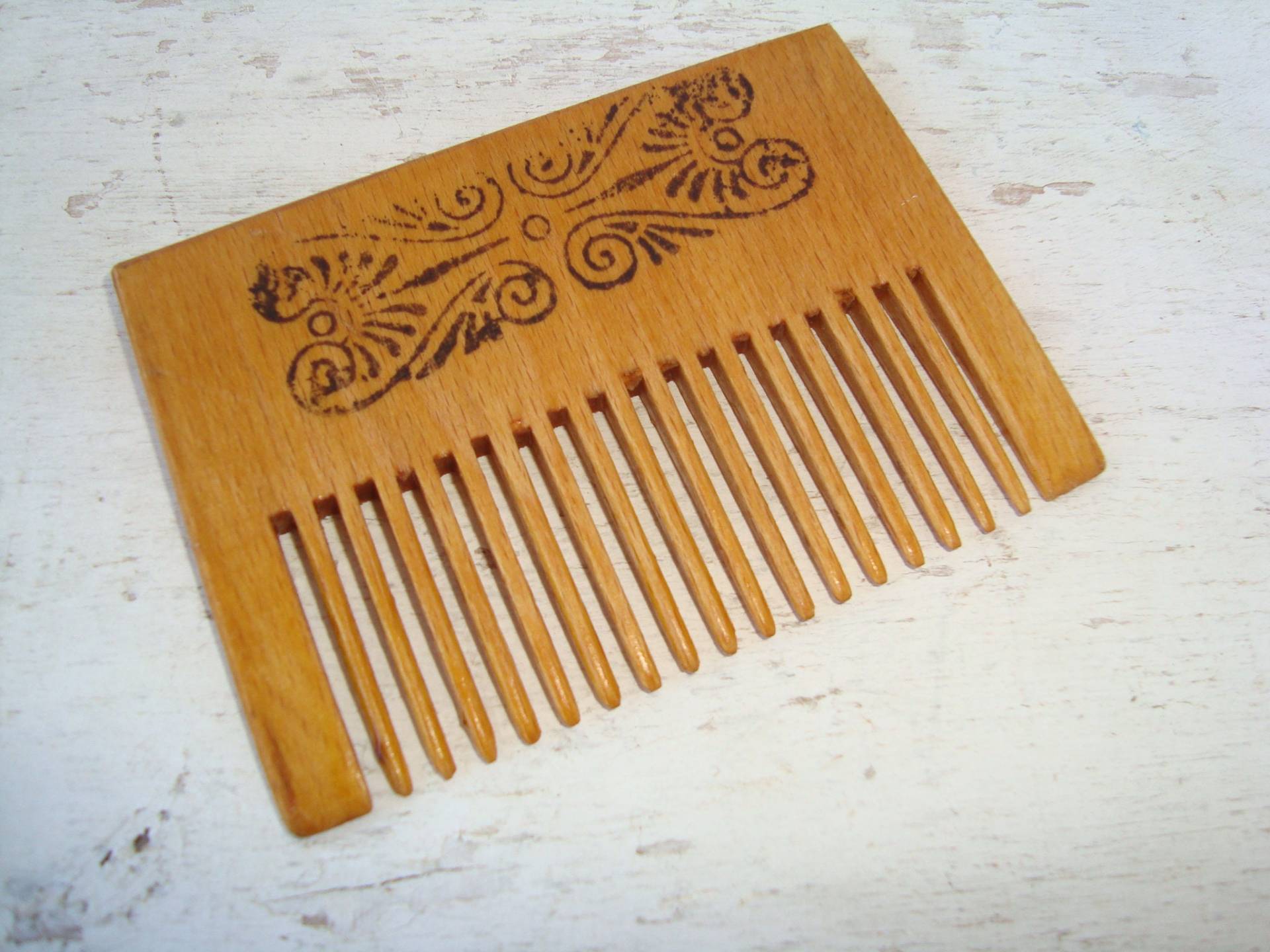 Vintage Handarbeit, Holzkamm, Neu von Etsy - VintageAvangardShop
