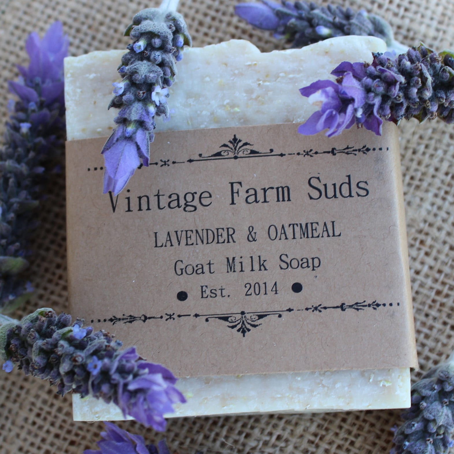 Lavendel & Haferflocken Ziegenmilchseife von Etsy - VintageFarmSuds
