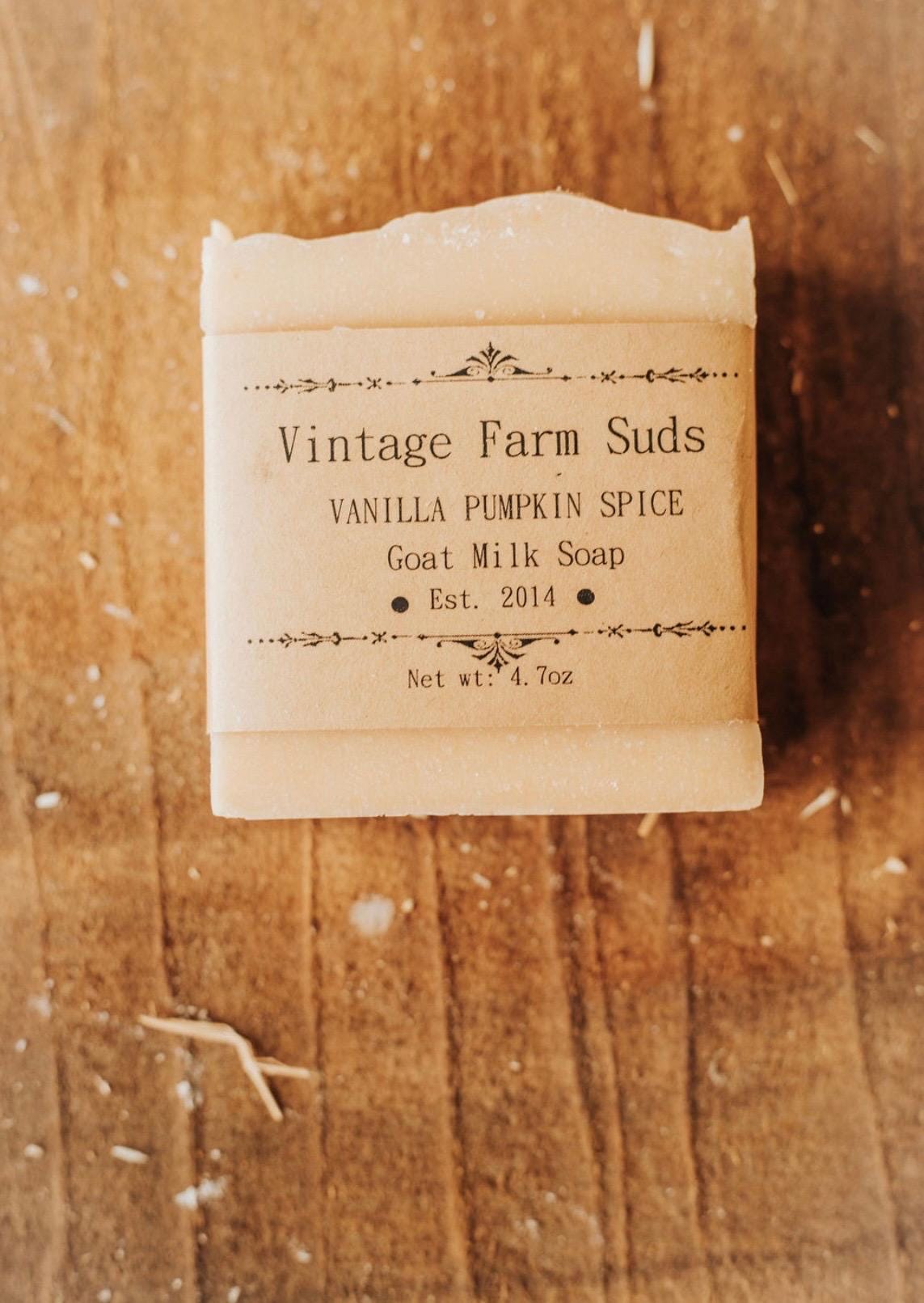 Vanille-Kürbis-Gewürz-Ziegenmilchseife von Etsy - VintageFarmSuds