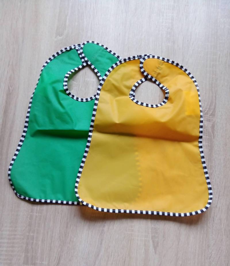 Lätzchen, Grün/Gelb 2 Stück, Wasserdichte Lätzchen von Etsy - VintageFund