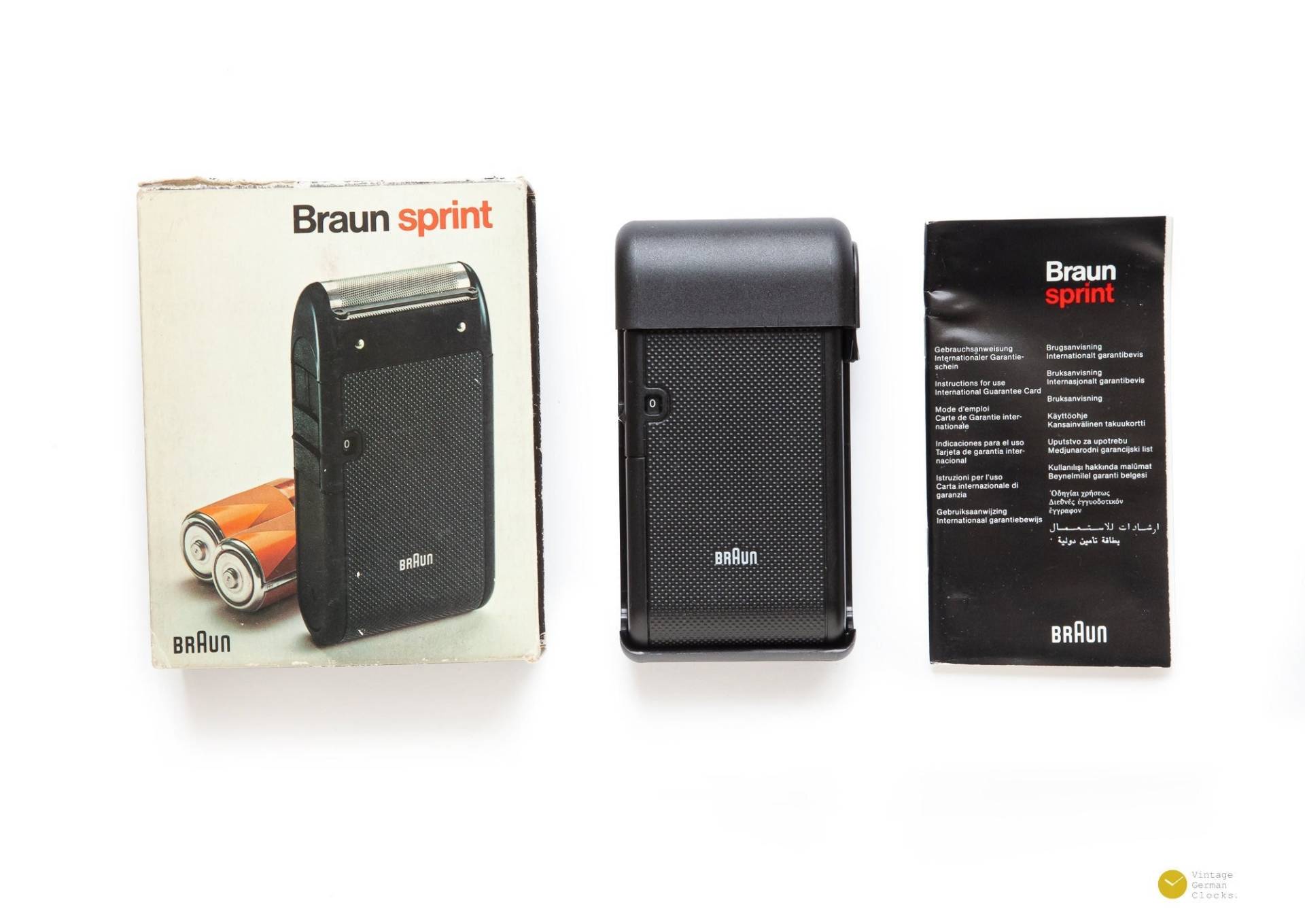 New in Box 1977 Braun Sprint Shaver Type 5543 Roland Ullmann Design Classic 70S Germany Razor Battery Manual New in Box 1977 Braun Sprint Shaver Type 5543 Roland Ullmann Design Classic 70S Germany Razor Battery Manual von Etsy - VintageGermanClocks