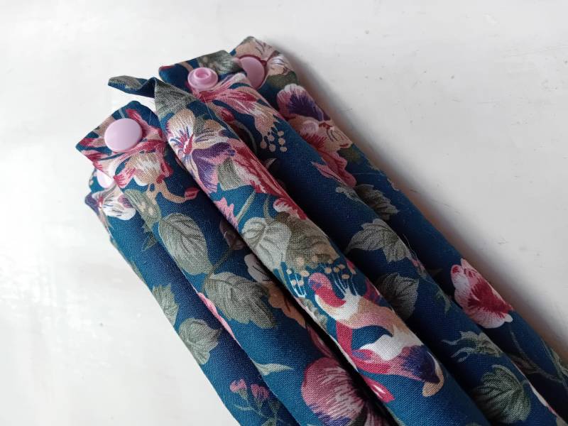 Schlafwickler Lockenwickler Wickler Sleep Curlers Blumen Blüten Blau von Etsy - VintagePatternDE