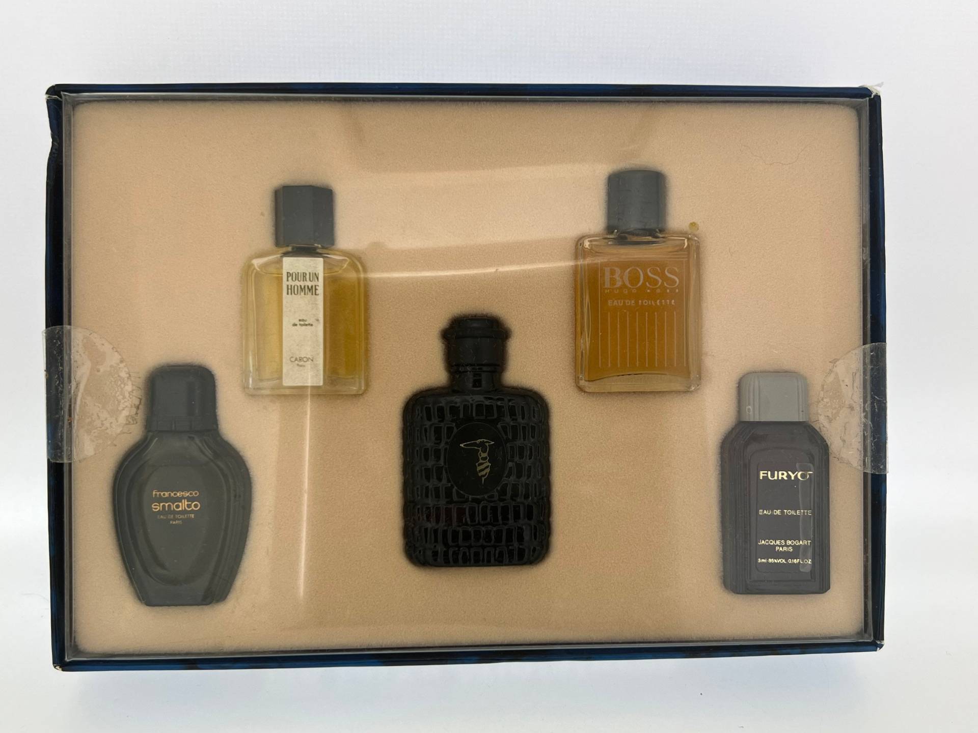 Set For Men, 5 Miniature Perfumes, Francesco Smalto, Homme De Caron, Boss Number One, Furyo Jacques Bogart, Trussardi Uomo Eau De Toilette von Etsy - VintagePerfumeShop