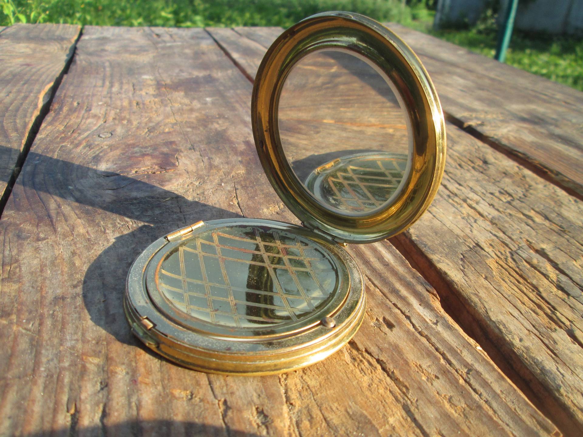 Vintage Messing Taschenspiegel Runder Taschen Schminkspiegel von Etsy - VintagePisiShop