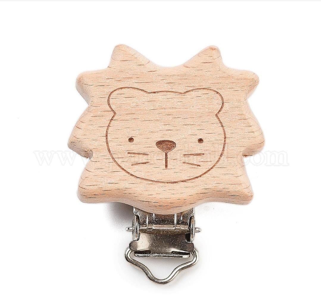 Schnullerclip Buchenholz Löwe von Etsy - VintageliebeLaden