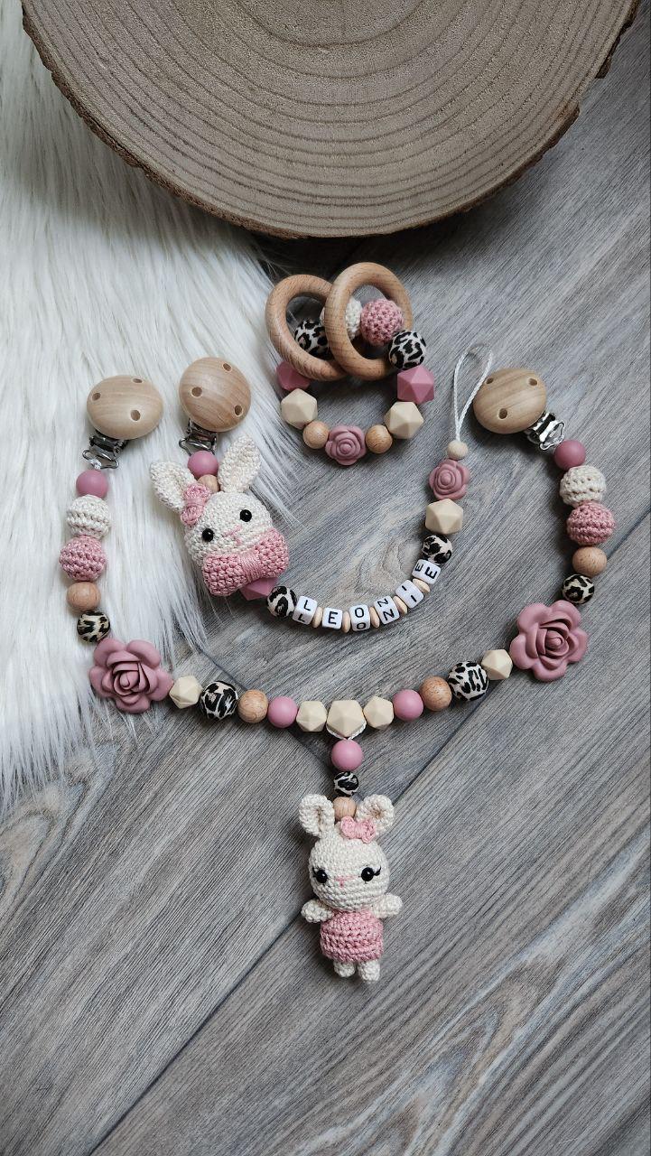 Schnullerkette Hase Mit Namen Kinderwagenkette Schnullerkette Hase Mit Namen Kinderwagenkette von Etsy - VmshopLaden