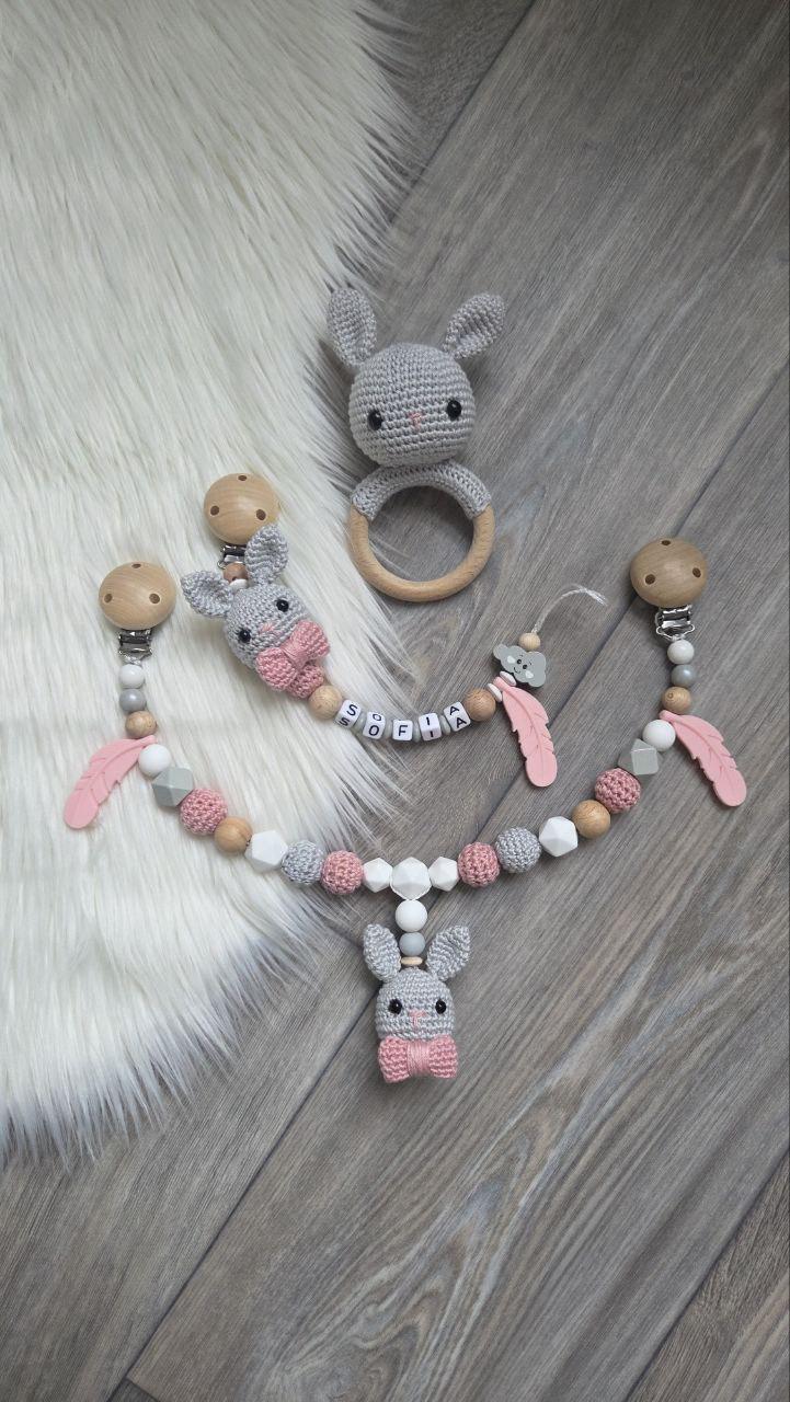 Schnullerkette Hase Mit Namen Kinderwagenkette Schnullerkette Hase Mit Namen Kinderwagenkette von Etsy - VmshopLaden