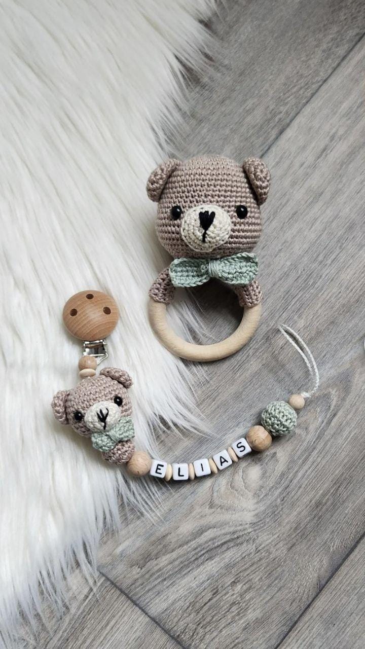 Schnullerkette Kinderwagenkette Bär Mit Namen Schnullerkette Kinderwagenkette Bär Mit Namen von Etsy - VmshopLaden