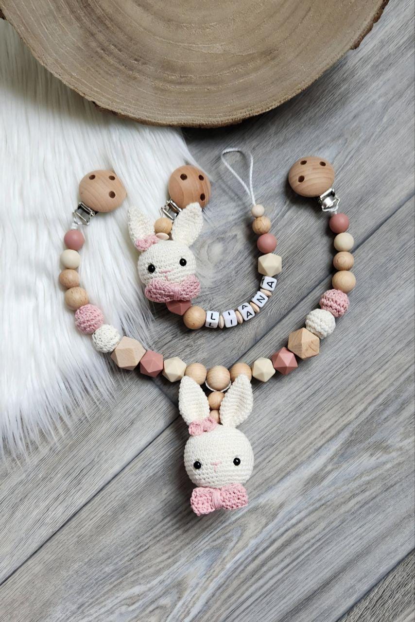 Schnullerkette Kinderwagenkette Hase Mit Namen Schnullerkette Kinderwagenkette Hase Mit Namen von Etsy - VmshopLaden