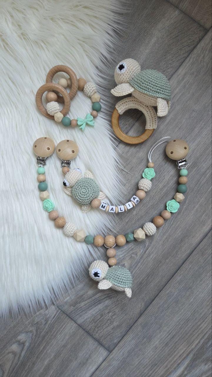 Schnullerkette Kinderwagenkette Schildkröte Mit Namen von Etsy - VmshopLaden