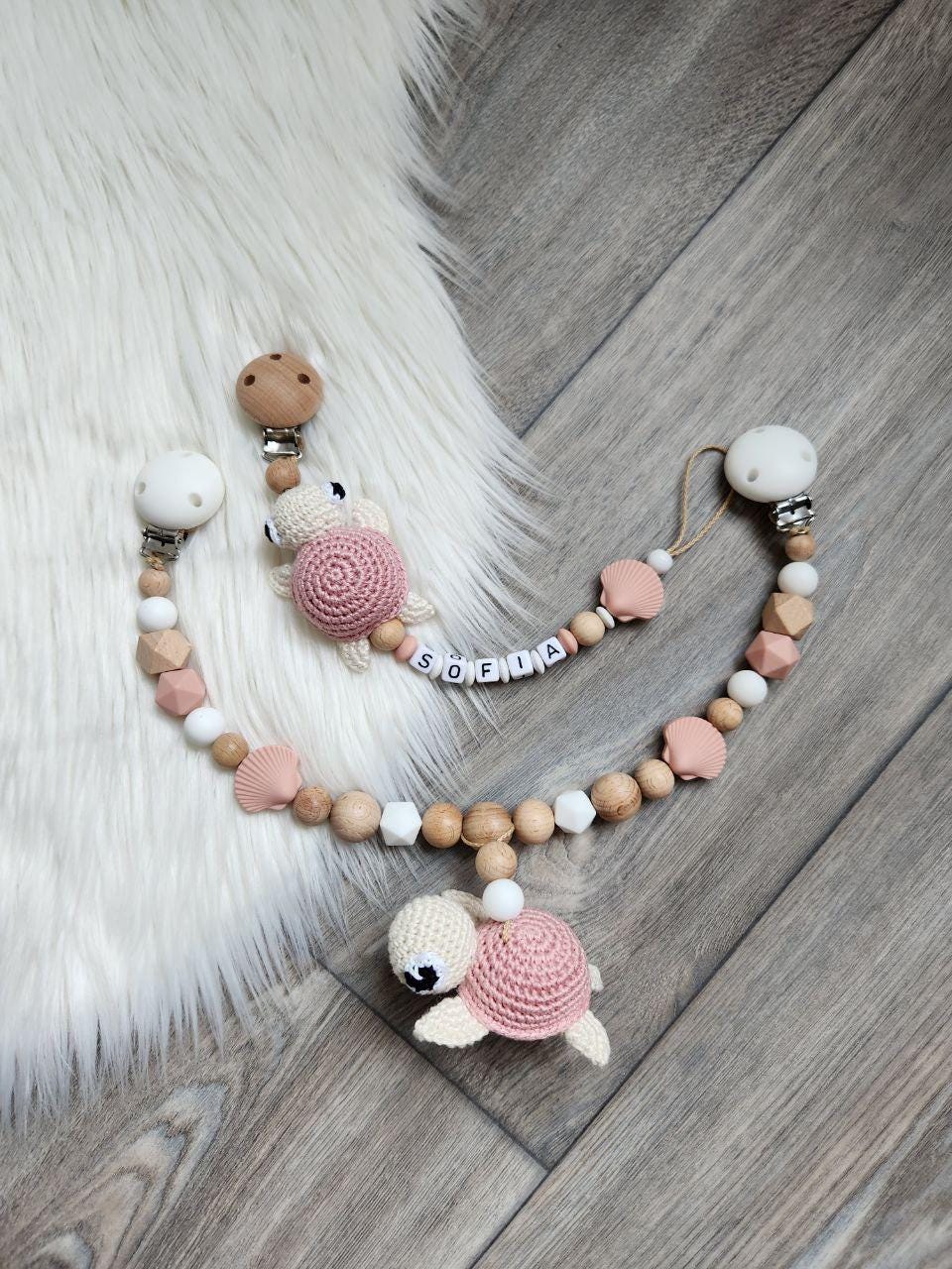 Schnullerkette Kinderwagenkette Schildkröte Mit Wunschnamen Mädchen von Etsy - VmshopLaden