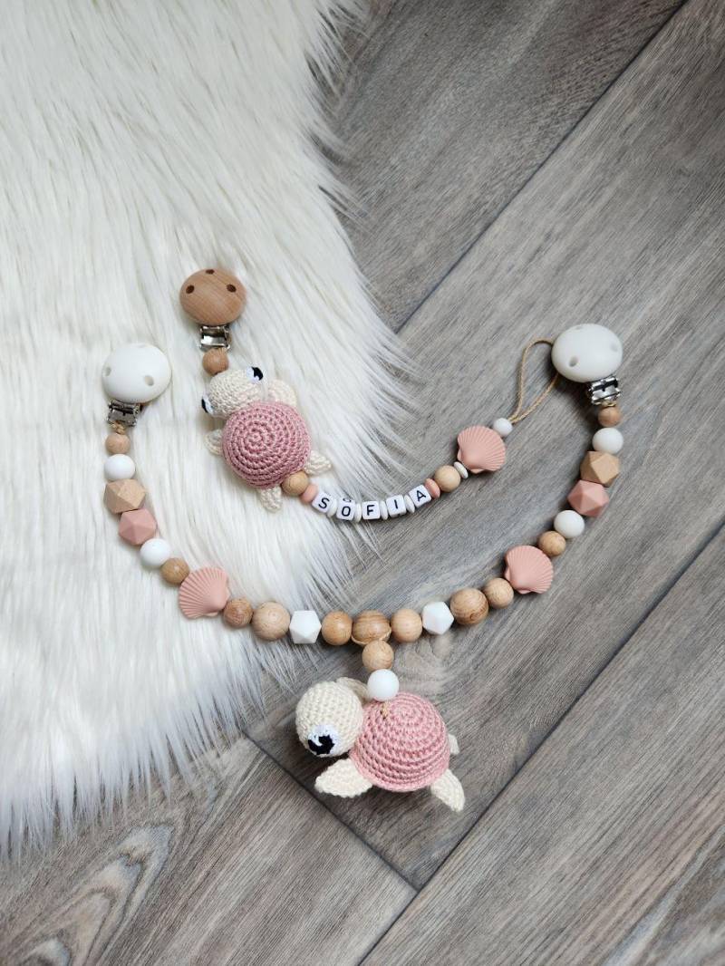 Schnullerkette Kinderwagenkette Schildkröte Mit Wunschnamen Mädchen von Etsy - VmshopLaden