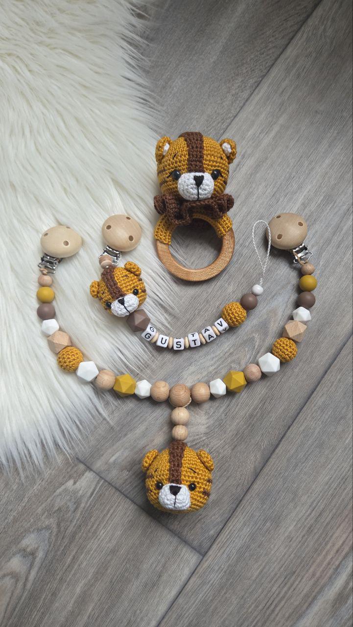 Schnullerkette Mit Namen Kinderwagenkette Tiger Löwe von Etsy - VmshopLaden