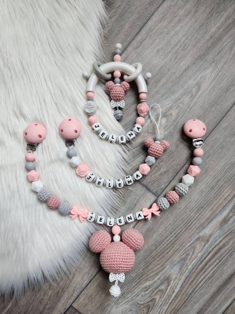 Schnullerkette Mit Wunschnamen Mickey Maus Kinderwagenkette von Etsy - VmshopLaden