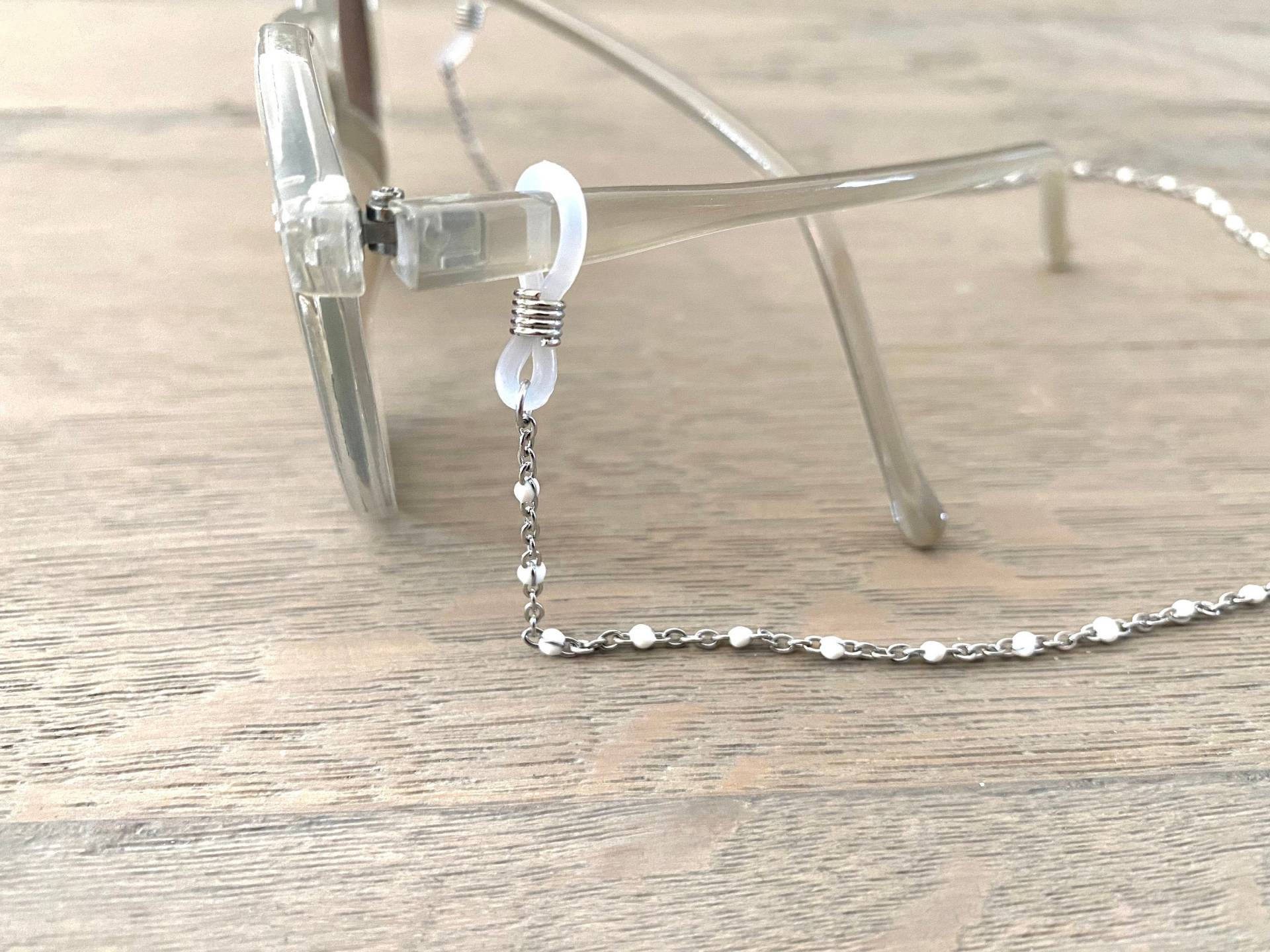 Brillenkette Silber Weiß Brillenkette Silber Weiß von Etsy - VonNina