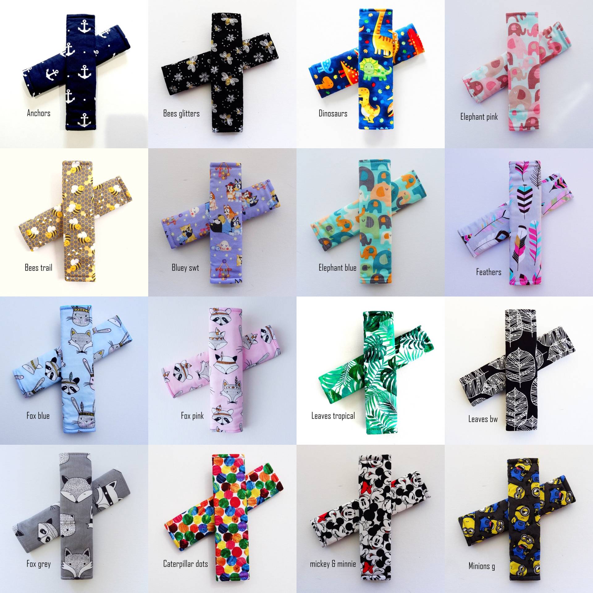 Baby Gurt Bezüge Kinderwagen Autositz Babykapsel Bienen Anker Dinosaurier Elefant Bluey Fuchsfedern Minions Mickey von Etsy - WMCstore