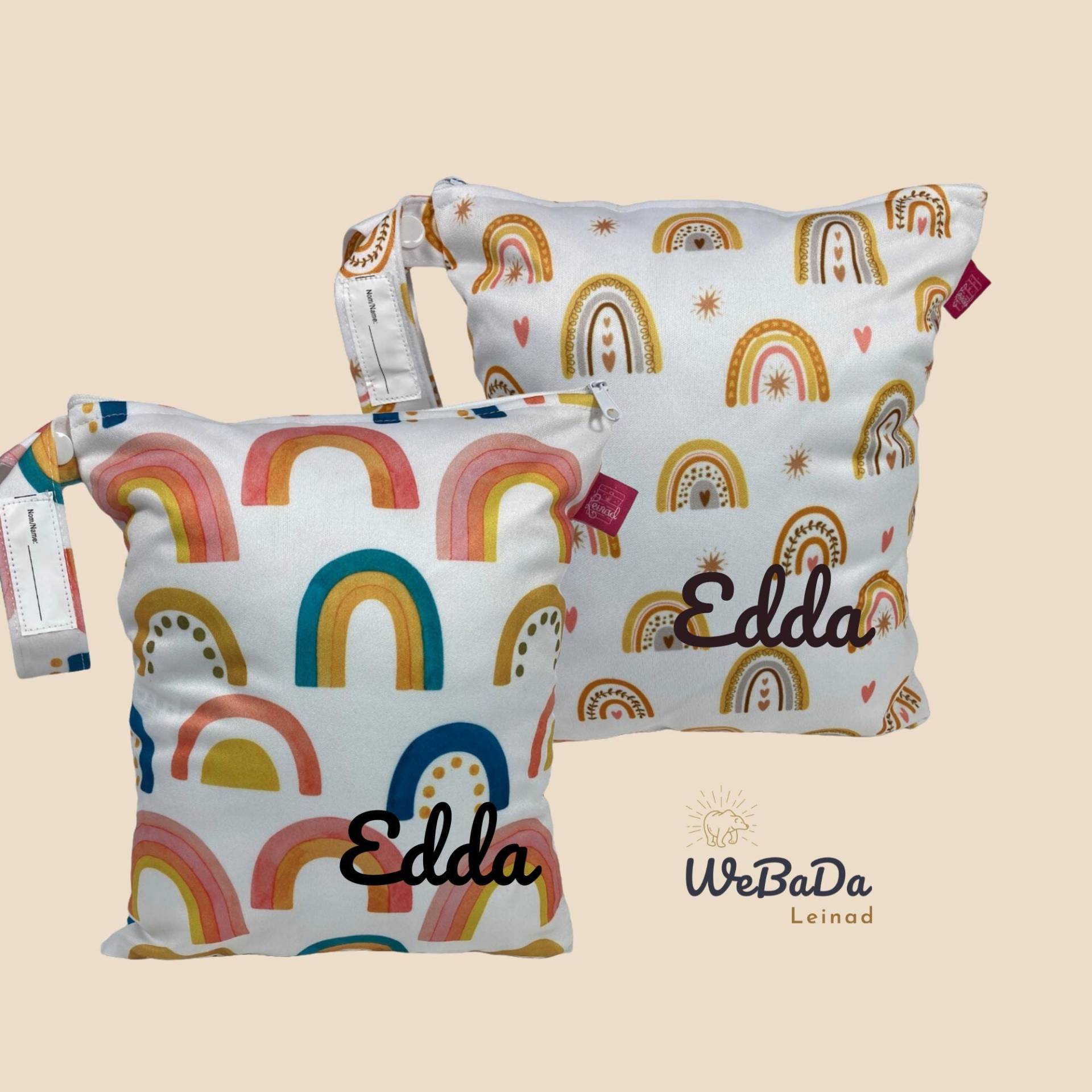 Wetbag Set "Regenbogen" 2 Auslaufsichere Nasstaschen, Kulturbeutel Für Kosmetik, Badebekleidung, Damenhygiene - Waschbar & Geruchsdicht von Etsy - WeBaDaLEINAD