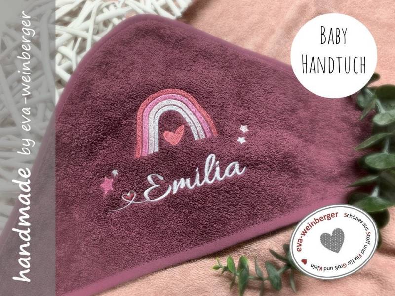 Personalisiertes Kapuzenhandtuch Mit Name Regenbogen Babygeschenk Kapuzenbadetuch Handtuch Geschenk Geburt Taufe Mädchen Junge von Etsy - WeinbergerDesign