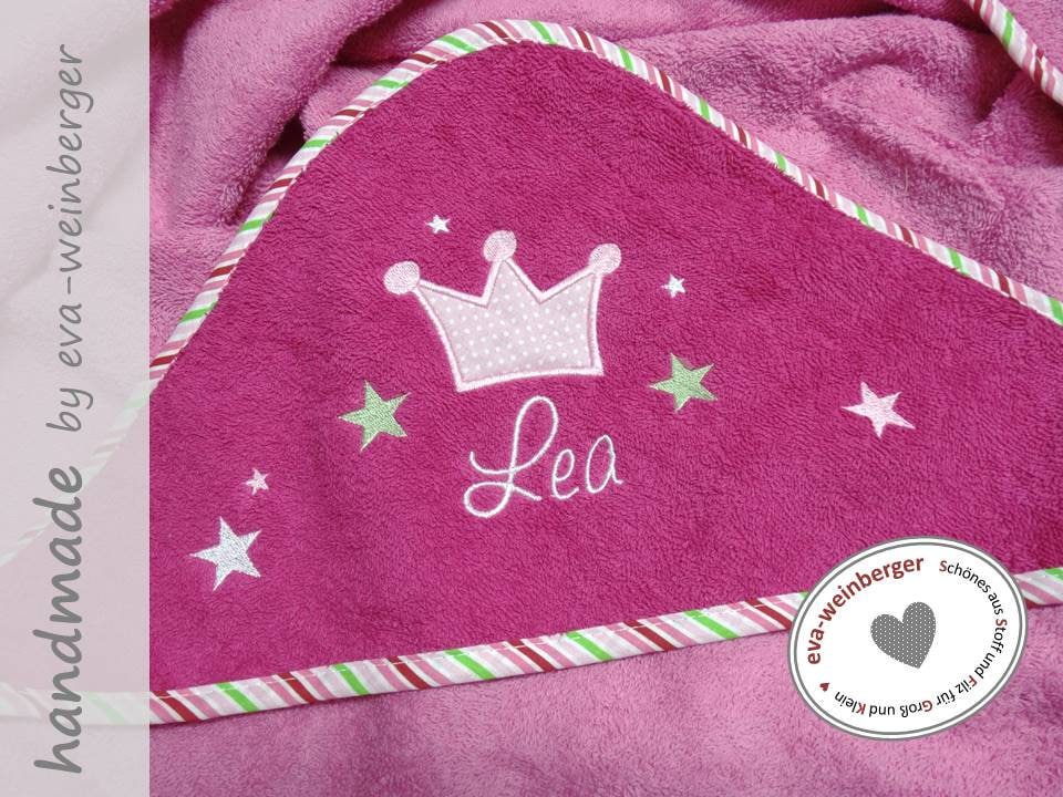 Kapuzenhandtuch Babybadetuch Name von Etsy - WeinbergerDesign