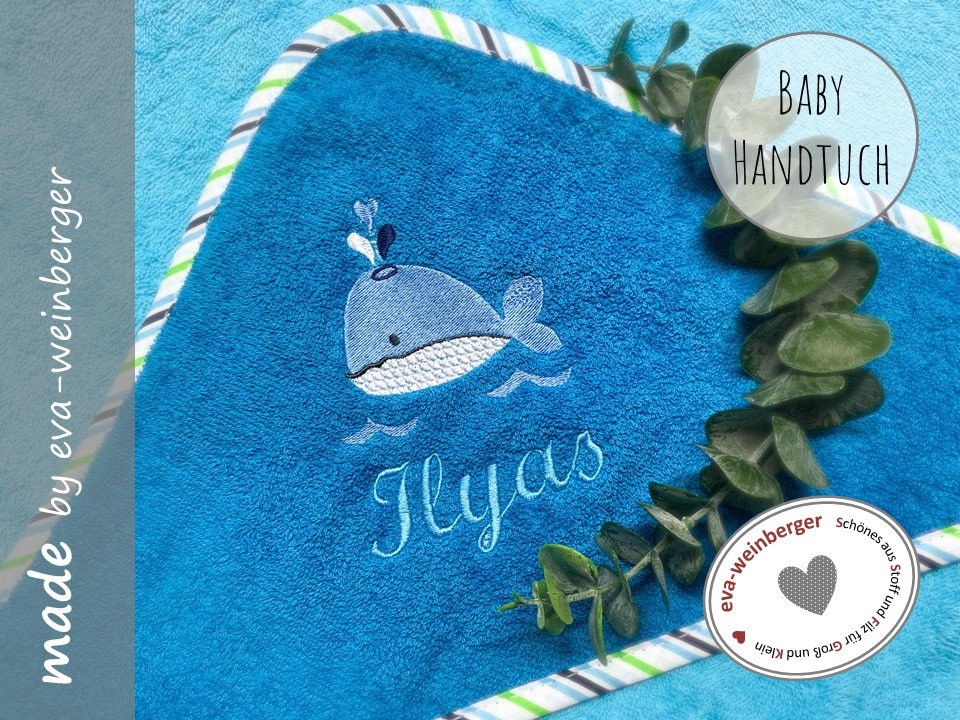 Kapuzenhandtuch Mit Namen Wal Geschenk Baby Zur Taufe Geburt Babyparty Geburtstag Babyshower Babyhandtuch Babybadetuch von Etsy - WeinbergerDesign