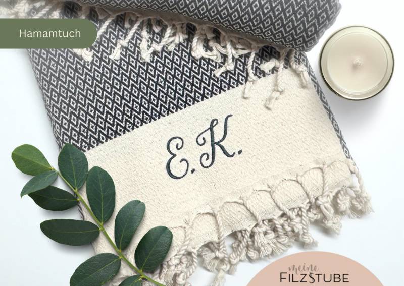 Personalisiertes Hamamtuch Saunalaken Strandtuch, Traditionell in Der Türkei Gewebt, Hochwertig Von Mir Bestickt - Das Perfekte Geschenk von Etsy - WeinbergerDesign