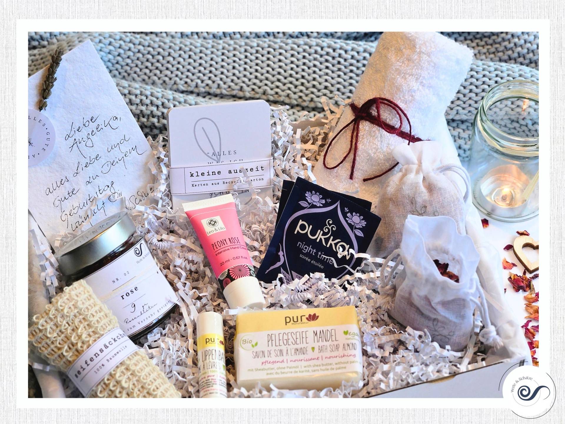 Entspannungsbox Rose | Wellness Geschenkbox Entspannung Geschenk Geburtstag Ostergeschenk Entspannungsset Personalisierbar Größe L von Etsy - WerteUndSchaetze